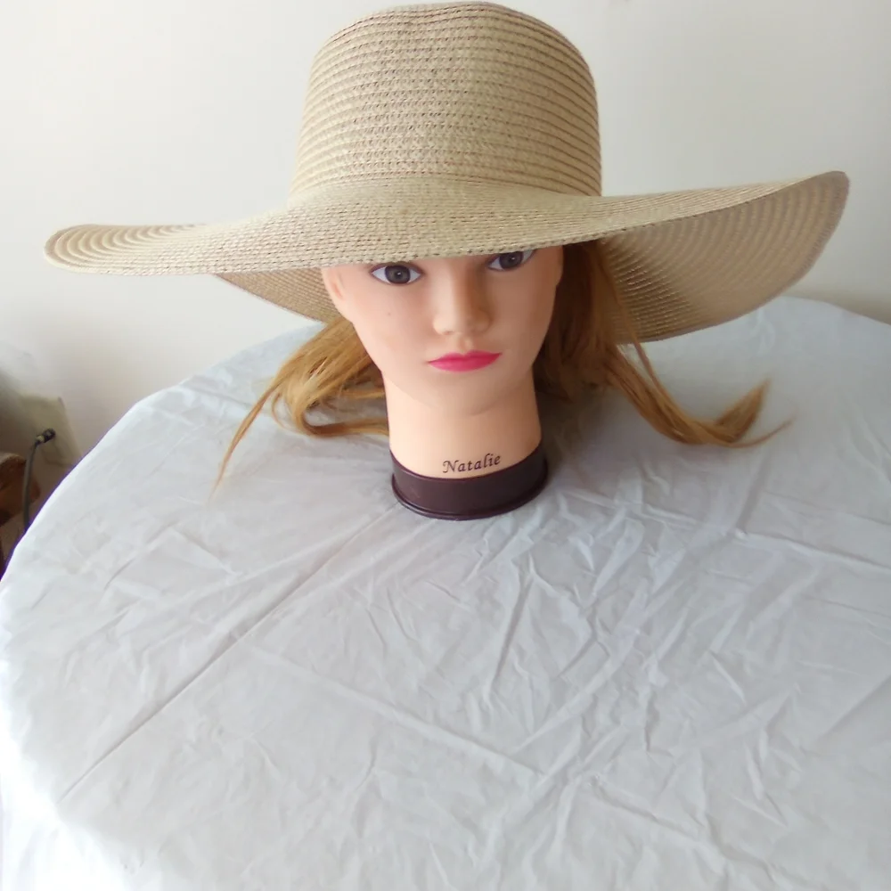 UNBRANDED Elegant Tan Wide-Brim Hat 7